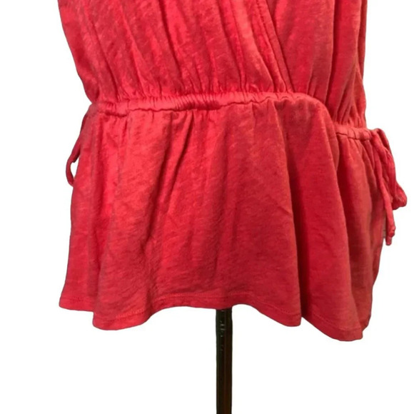 Anthropologie Pure + Good Becka Tank Top Surplice Jersey Drawstring‎ Red Size XS - Picture 7 of 8